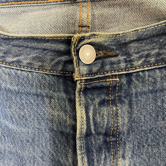 Levis 501XX Jeans Mens 36x34 (39x34) Blue Denim Button Fly 5 Pocket Distressed - Picture 5 of 14